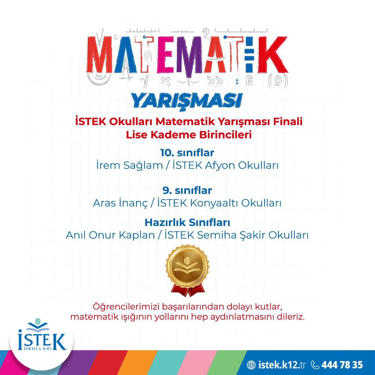 İSTEK Okulları Matematik Yarışması Finali Lise Kademe Birincileri Sonuçlandı! 